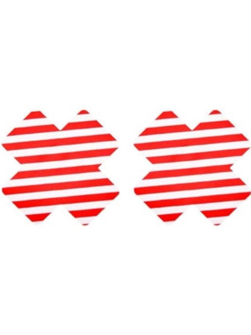 Red White Striped X Nipple Covers Pasties Festival Rave Adhesive